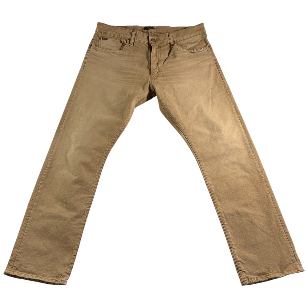 Polo Ralph Lauren‎ Pants Men 37x30.5 Khaki Stretch Slim Straight Everyday Wear